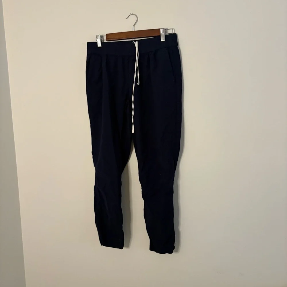 J Crew Women’s Jogger Casual Pants 10 Wool Viscose Cozy Navy Blue Travel